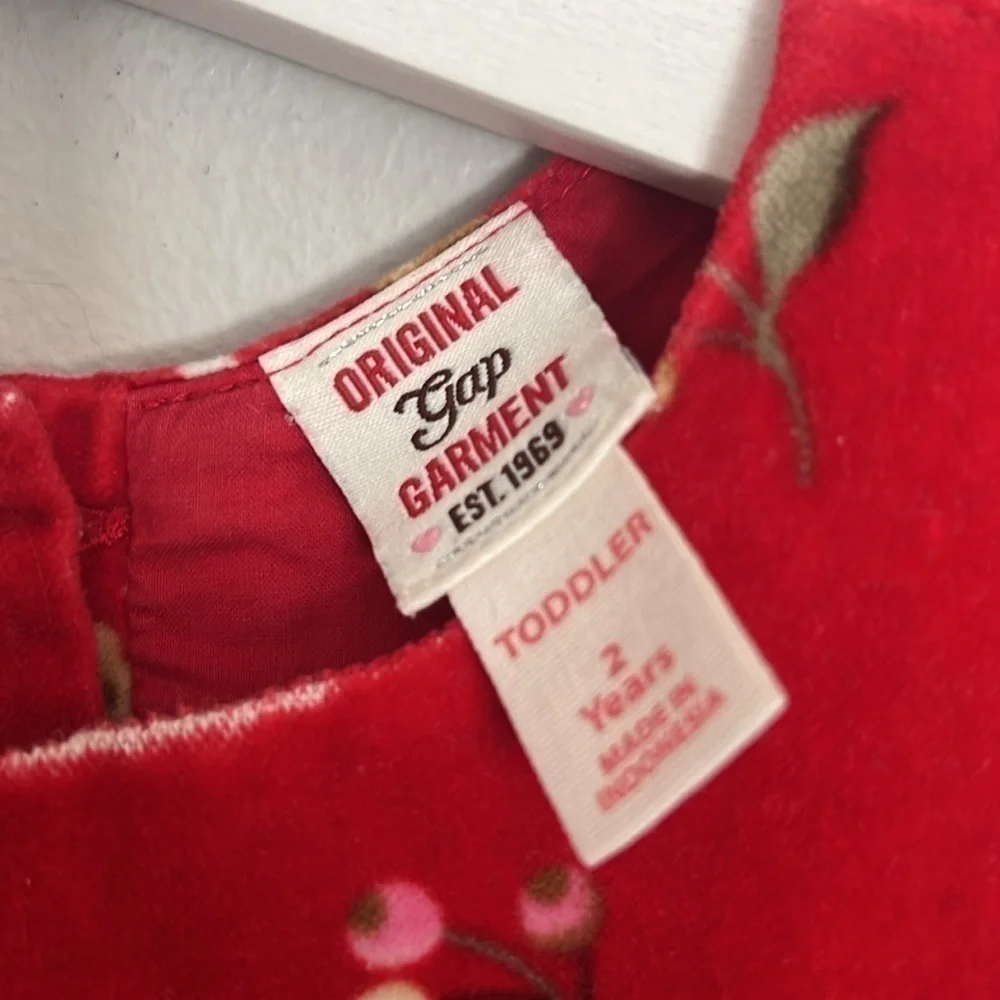 Gap “original” red velvet baby girls dress size 2 retro vintage gorgeous